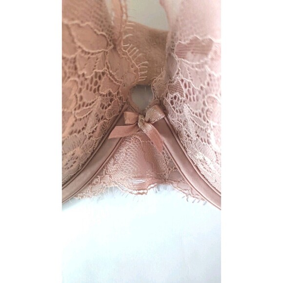 Ambrielle Push Up Bra Size 36DD Blush Pink Floral Lace Plunge Convertible 93677 - Picture 6 of 7